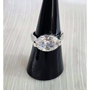 Oval Cut Moissanite Solitaire Bezel Set Ring Sterling 925 Hallmark HM Stamped